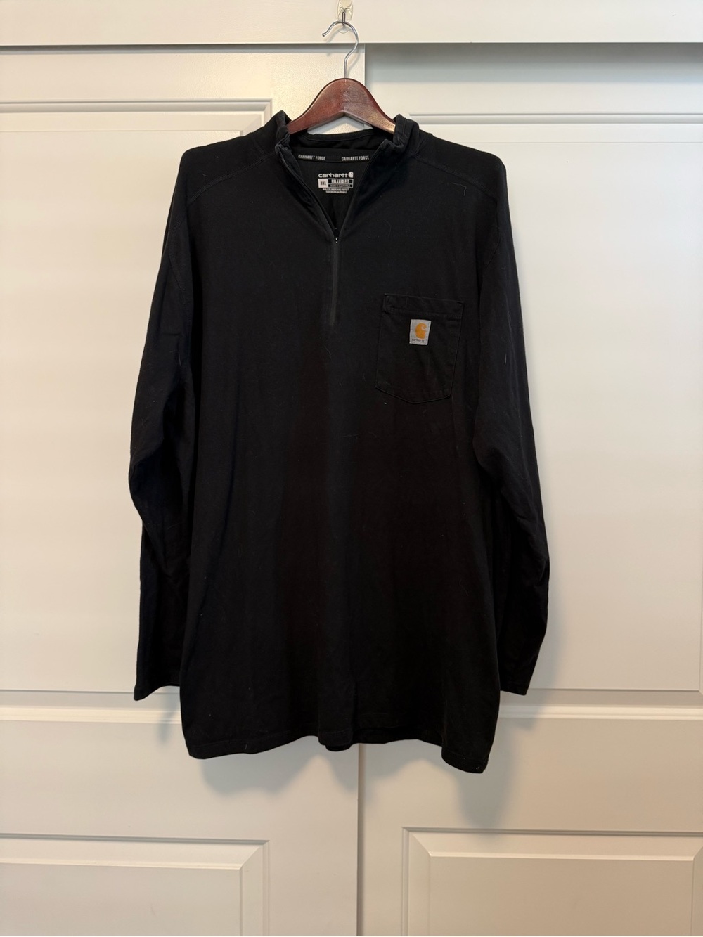 Carhartt Men’s Black Quarter-Zip Long Sleeve Pocket Shirt